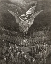 La strada per Gerusalemme, illustrazione da „Bibliothèque des Croisades“ di J.-F. Michaud, 1877